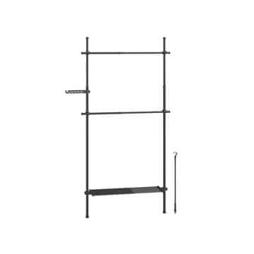 Songmics Stojalo za oblačila 3 nivoji 33.5x84x208 cm črno