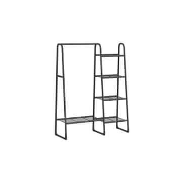 Songmics Oblekalni regal 5 polic 40x101.7x153.3 cm črn