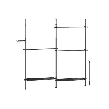 Songmics Oblečni regal 3 nivoji 33.5x162x208 cm Črn