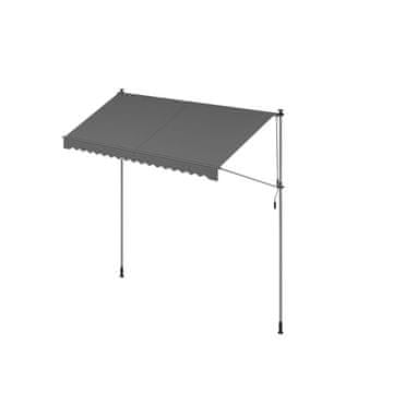 Songmics Nastavljiv objem za tende, tenda 350x120 cm, antracit