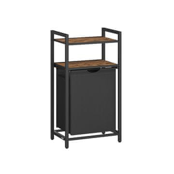 Songmics Košara za perilo 2 police 50x33x92 cm rjava črna