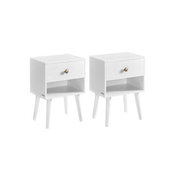 Songmics Komplet nočnih omaric 2 kosa 28x39x55 cm bela