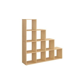 Songmics Knjižna omara 10 predelkov 29x129.5x129.5 cm bež