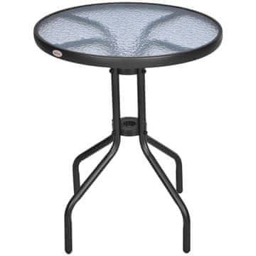 Homestar Vrtna miza 60x70 cm črna, Material: kovina, varnostno steklo, plastika