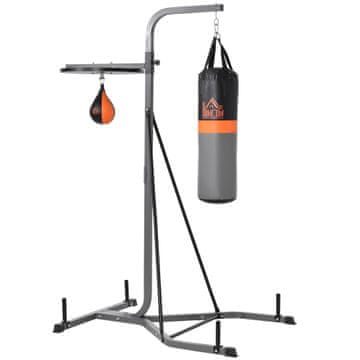 Homestar Stojalo za boks vrečo 2v1 z boks vrečo in hitrostno žogo 115x157x221 cm Črno