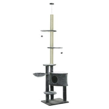 Homestar Mačje drevo nastavljiva višina 220-265 cm 55x45x220-265 cm temno siva