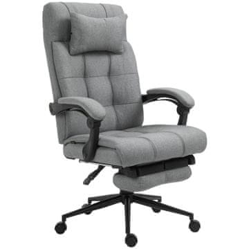 Homestar Pisarna stol z nastavljivim naslonom za glavo in oporo za noge, 66x70x116-124 cm, siva