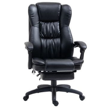 Homestar Pisarna stol z naslonjalom za noge in masažno funkcijo 68,5x68,5x119-127 cm črna