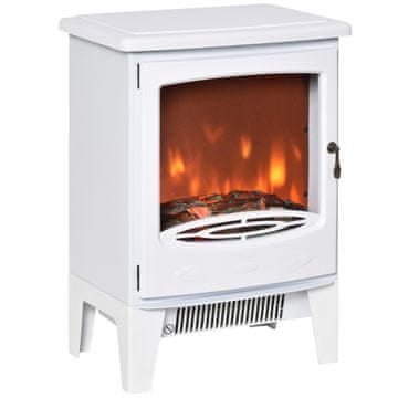Homestar Električni kamin z LED učinkom plamena, 39x26x54,8 cm, bel