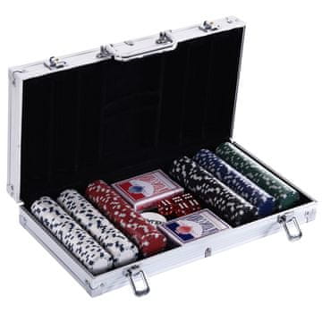 Homestar Komplet za poker 300 žetonov, 2 kompleta kart, 5 kock, 38x20,5x6,5 cm