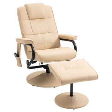 Homestar Masažna stol z otomansko 77x84x95 cm krem