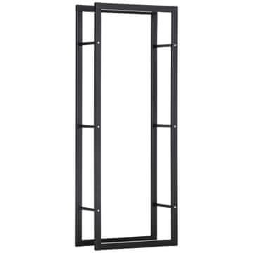 Homestar Stojalo za drva 60x25x150 cm Črno