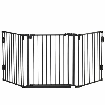 Homestar Pasja vrata nastavljiva zložljiva z avtomatskimi vrati 202,5x76 cm črna