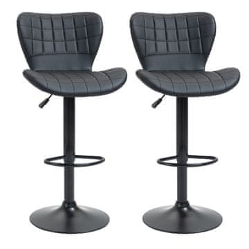 Homestar Set barskih stolov 2 kosa 47x51,5x89-109 cm črna