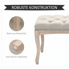 Homestar Tapecirana klop 110x40x48 cm bež