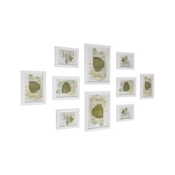 Songmics Komplet okvirjev za slike 10 kosov 20x25 cm 13x18 cm 10x15 cm bela