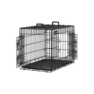 Songmics Zložljiva pasja kletka 77.5x48.5x55.5 cm črna