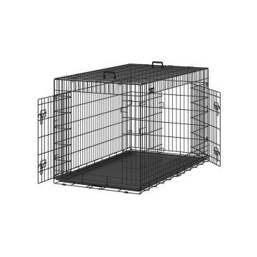 Songmics Pasja kletka 61x43.5x50.5 cm črna