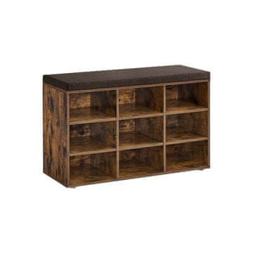Songmics Klop za čevlje 30.3x78.5x48 cm rjave barve