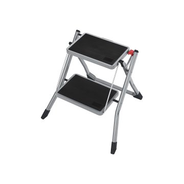 Songmics Dve stopničasti lestev, 2 stopnji, 50x3.5x55.5 cm, siva