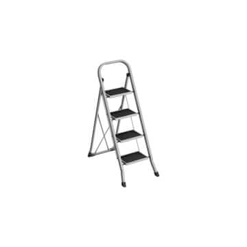 Songmics Zložljiva stopniščna lestev 2 stopnji 89x45x127 cm siva