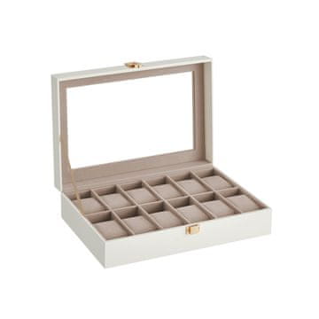 Songmics Škatla za ure 20.2x30.2x7.8 cm bela