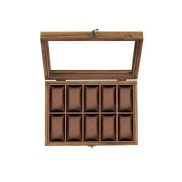 Songmics Škatla za ure 20.5x29x8.5 cm rjava