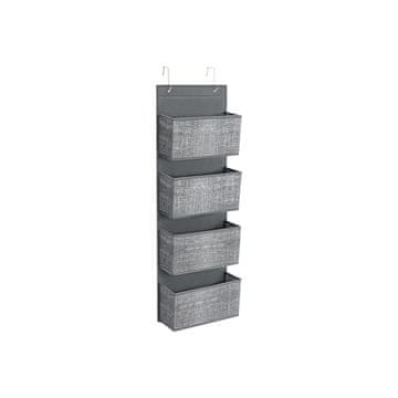 Songmics Obesni organizator 4 žepi 33.5x12x100 cm siva