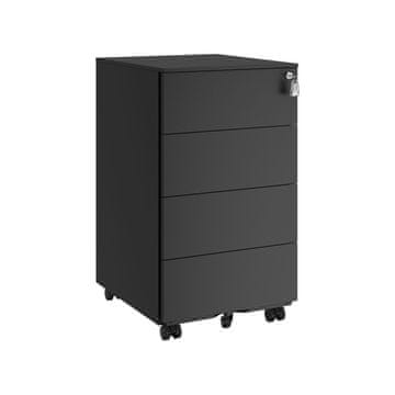 Songmics Mobilna arhivska omara 39x45x55 cm Črna
