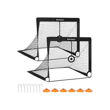 Songmics Nogometni gol komplet 2 kosa 120x91x91 cm črna