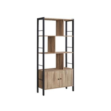 Songmics Knjižna omara 4 odprite police 30x74x154.5 cm rjava