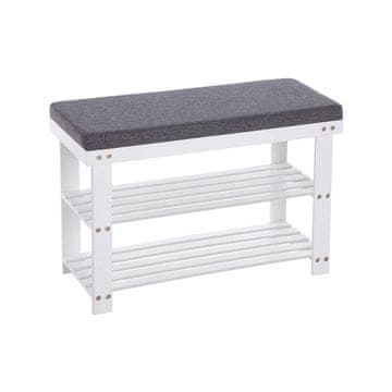 Songmics Čevlji klop 71x29x49 cm bela, shranjevanje
