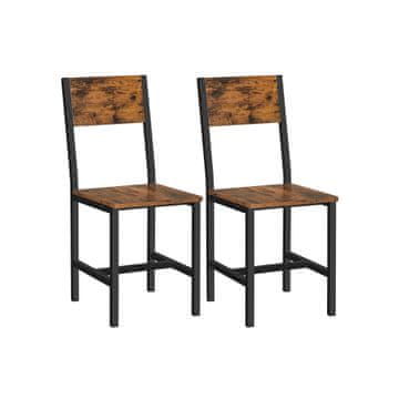 Songmics Set jedilnih stolov 36.5x50x87 cm rjave barve