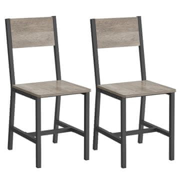 Songmics Set 2 jedilnih stolov 36x46.6x87.1 cm rjavi