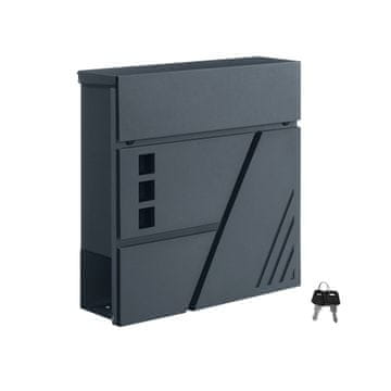 Songmics Stenska poštna nabiralnik 37x10.5x37 cm antracit