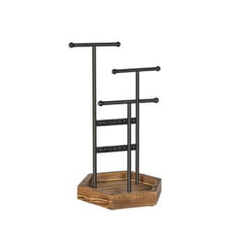 Songmics Stojalo za nakit 20.5x18x36 cm črno