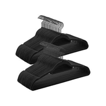 Songmics Obešalniki za oblačila 43.5x22.5 cm Črni proti drsenju