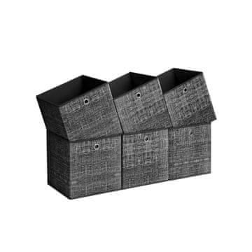 Songmics Set 6 shranjevalnih škatel 33x33x33 cm črne barve