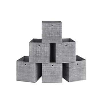 Songmics Set 6 kosov shranjevalnih škatel 33x33x33 cm siva