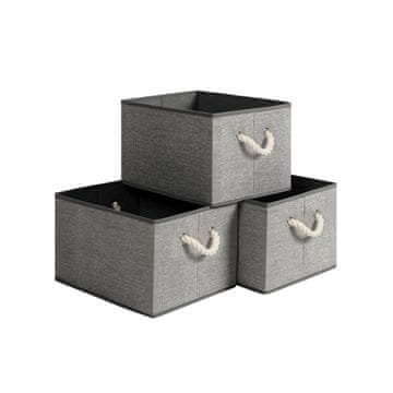 Songmics Set 3-delnih shranjevalnih škatel 40x30x25 cm, siva