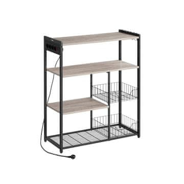 Songmics Kuhinjska polica 35x80x93.5 cm siva-črna