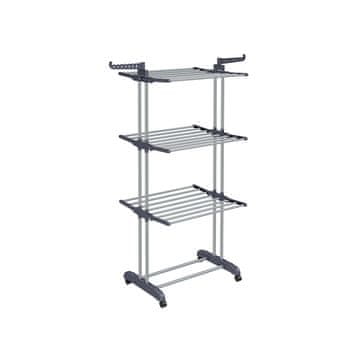 Songmics Stojalo za sušenje perila 64x126x172 cm Sivo