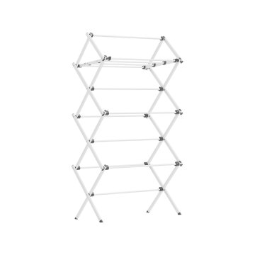 Songmics Stojalo za sušenje oblačil 37x75x135.1 cm Belo