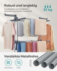 Songmics Stojalo za sušenje perila 64x126x172 cm Sivo