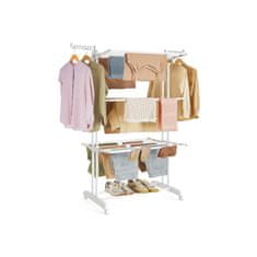 Songmics Stojalo za sušenje perila 63.5x128x173 cm Belo