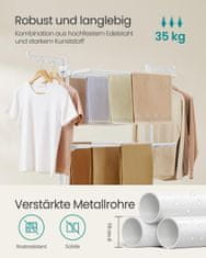 Songmics Stojalo za sušenje perila 63.5x128x173 cm Belo