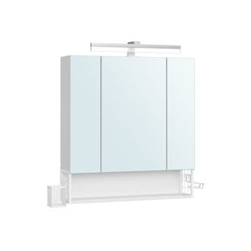 Songmics Kopalniška omarica z ogledalom 16.5x70x75 cm bela