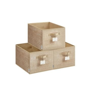 Songmics Set shranjevalnih škatel 40x30x24 cm bež