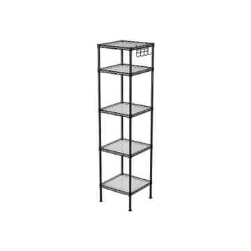 Songmics Kopalniška polica 30x30x123.5 cm črna