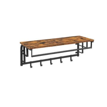 Songmics Stenski obešalnik za plašče 80x30x27 cm sivo-bež